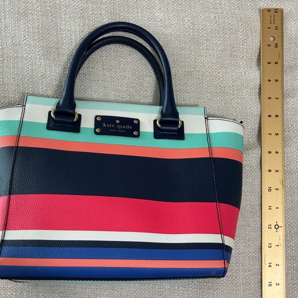 Kate Spade EUC Camryn Wellesley Tropical Stripe Coated Canvas - Picture 9 of 14